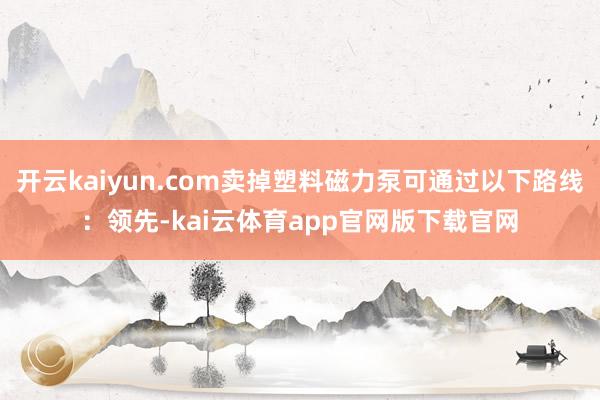 开云kaiyun.com卖掉塑料磁力泵可通过以下路线：领先-kai云体育app官网版下载官网