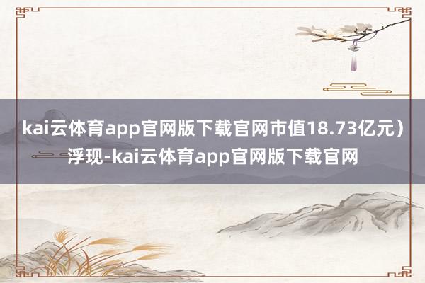 kai云体育app官网版下载官网市值18.73亿元）浮现-kai云体育app官网版下载官网