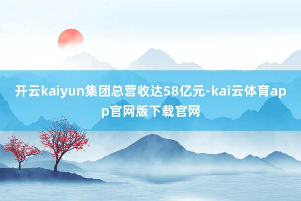 开云kaiyun集团总营收达58亿元-kai云体育app官网版下载官网